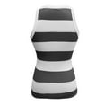 thumbnail image 5 of Rggeeun Womens Tank Tops Ribbed Vest Colorful Striped Pattern Elastic Slim Fit Crew Neck Soft Lightweight For Summer Yoga Training Cute Tops,Gray,M, 5 of 5