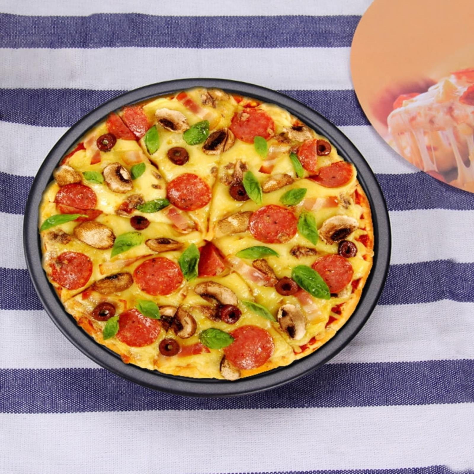 pdqouc Cookie Sheets Aluminum Non Stick Steel Round Pizza Pan Pizza Tray Bakeware Baking Tool 6/7/8/10 Inch (size Optional Included One ) Barbecue Grill Accessories