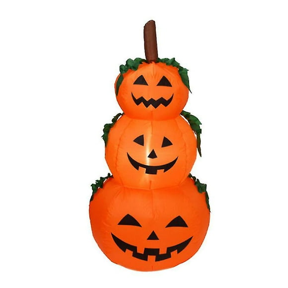 1pc Inflatable Pumpkin Light Outdoor Decorative Halloween Blow Up Light For Yard Garden With Eu Plug Orange