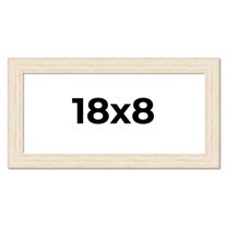 18x8 Frame White Real Wood Picture Frame Width 1.5 inches | Interior Frame Depth 0.5 inches | Barn