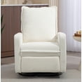 thumbnail image 3 of Leumius Swivel Rocking Chair,Manual Upholstered Glider Recliner Rocking Chair for Nursery and Living Room,White, 3 of 9