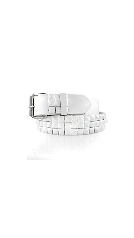 white studded belt