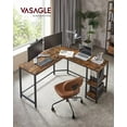 thumbnail image 2 of VASAGLE L-Shaped Computer Desk, Corner Desk, 54-Inch Writing Study Workstation, Rustic Brown and Black, 2 of 6