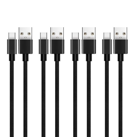 6ft High Speed Internet Cable (KOOTION USB Type C Cable, USB C Cable 4 Pack 6FT USB C to USB A Fast Charger Fiber Braided Wire for Samsung Galaxy S9 S8 Note 8, Pixel, LG)