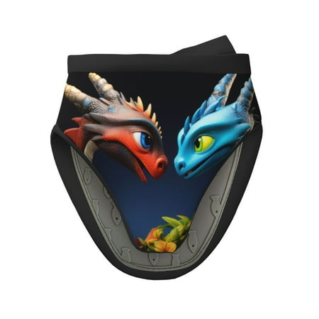 

Pofeuu Playful Colorful Dragons Flowers Print Thickened Mini Silicone Oven Mitts Heat Resistant Rubber Oven Mitt Gloves Finger Pinch Grips Pot Holder Silicone Potholder