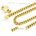 thumbnail image 3 of Italian Solid 18k Gold Over 925 Sterling Silver Chain Necklace for Men Women, 3.5mm, 5mm Diamond Cut Cuban Link Chain, Sturdy & Shiny & Not Easy to Fade & Comfortable 16 18 20 22 24 26 Inch, 3 of 6