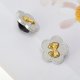 thumbnail image 5 of Accesorios de zapatos de moda con charms de cordones en forma de flor y lazo, tono plateado y gris, 5 of 5