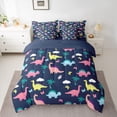 thumbnail image 2 of Manfei Teens Children Cute Dinosaur Twin Bedding Sets 7-Piece,Kawaii Wildlife Dino Bedding Comforter Set Microfiber,Cute Woodland Animal Breathable Sheet Sets,Luxury Bedroom Decor,Reversible, 2 of 8