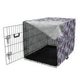 thumbnail image 3 of Flower Dog Crate Cover, Continuous and Funky Floral Pattern with Leaves in Violet Tones, Easy to Use Pet Kennel Cover Small Dogs Puppies Kittens, 7 Sizes, Pastel Purple and Multicolor, by Ambesonne, 3 of 6