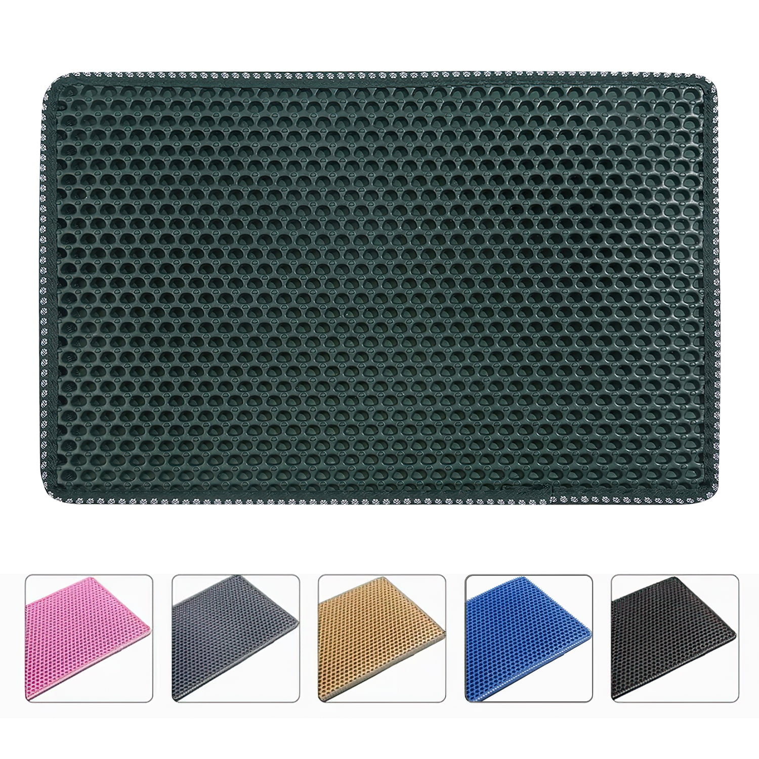 Pefilos Double Layer Anti Tracking Waterproof Cat Litter Trapping Mat Green Pefilos Double Layer Anti Tracking Waterproof Cat Litter Trapping Mat Green