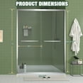 thumbnail image 2 of 56-60"x70" aluminum frame double sliding shower door, bypass bathroom sliding door with premium 5/16" (8mm) clear tempered glass, chrome hardware, sliding glass shower enclosure, chrome finish, 2 of 9