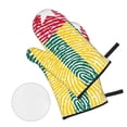 thumbnail image 3 of Togo Flag Oven Mitts And Pot Holders Sets Baking Sets For Kitchen Bbq Gloves Heat Resistant Cooking Fingerprint Country Pride Identity 4 Pcs, 3 of 8