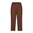 thumbnail image 5 of Kvture Capri Pants for Women Dressy Casual Stretch Work Capris Straight Leg Golf Dress Pant Summer Cropped Trousers with Pockets Brown XXXL, 5 of 8