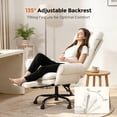 thumbnail image 6 of Patbrela Big and Tall Office Chair, PU Leather Swivel Desk Chair Ergonomic Computer Chairs with Adjustable Armrests, White, 6 of 10