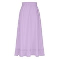 thumbnail image 5 of Clearance under 10$ Sevevn Womens Solid Color Elastic Waist Drawstring Pleated Mid Length Ruffle Skirt Summer Gift Purple M, 5 of 7