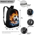 thumbnail image 5 of Uorisanigo Kids Backpack for School 17 inch Fire Ice Football Back to School Bag Casual Daypack Boys and Girls Lightweight Travel Sports Rucksack for Nursery Preschool Elementary, 5 of 6