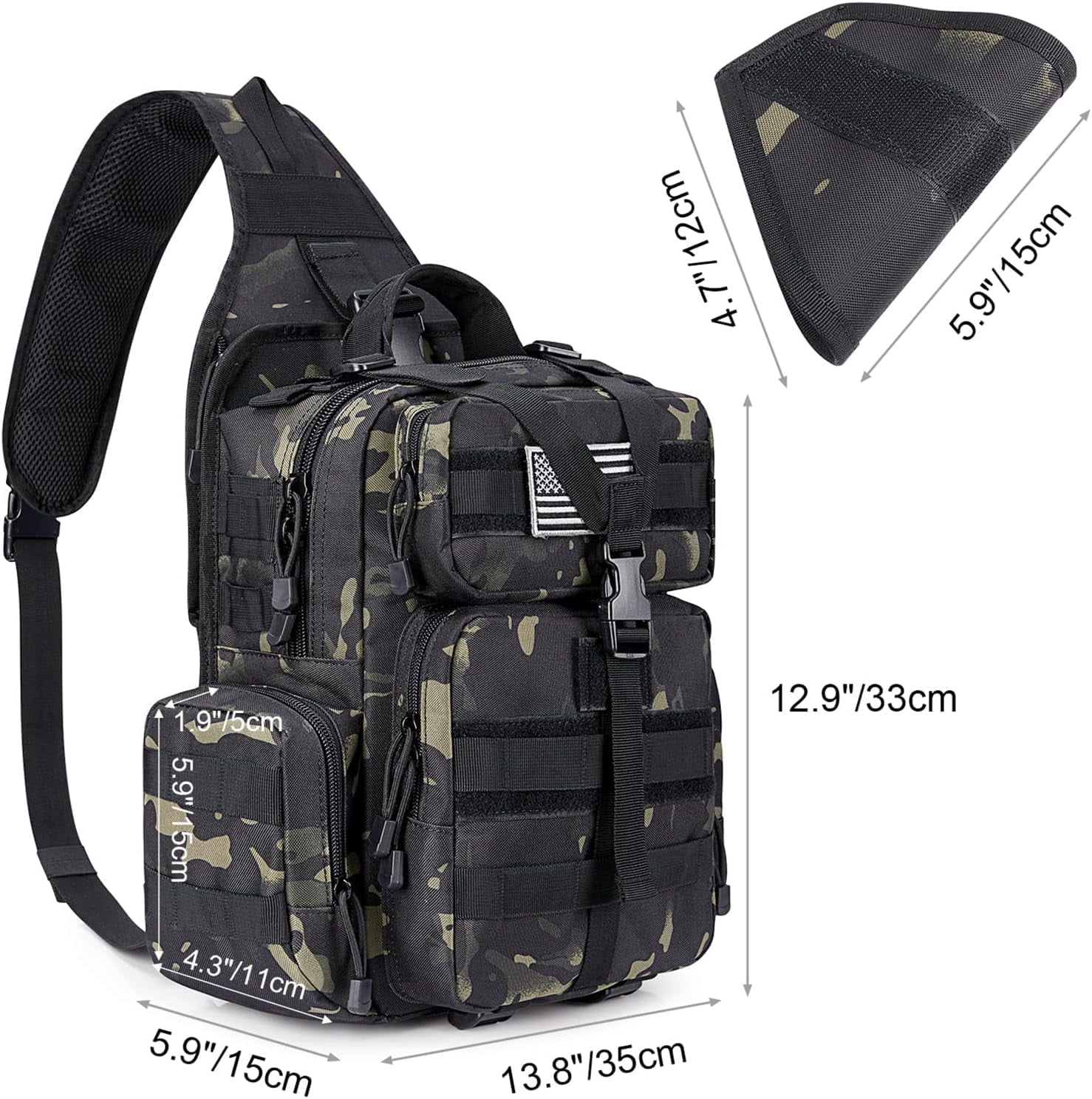 G4Free Outdoor Sling Bag Crossbody Backpack with Adjustable Holder, Durable Shoulder Daypack for Men