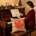 thumbnail image 5 of InsCrazy Autumn Pumpkin Throw Pillow Covers 18x18 Maple Leaves Couch Pillow Cases Thanksgiving Cushion Covers for Home Outdoor Sofa Decor (1Pcs), 5 of 7