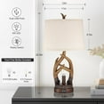 thumbnail image 2 of Rustic Table Lamps Farmhouse Antler Lamps Set of 2 Western Bedside Lamps for Bedroom with USB Charging Ports Nightlight,Vintage Resin Nightstand Table Lamps for Living Room (Bulbs Included), 2 of 18