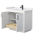 thumbnail image 3 of Wyndham Collection Miranda 36" Wood Single Bathroom Vanity in White/Black, 3 of 6