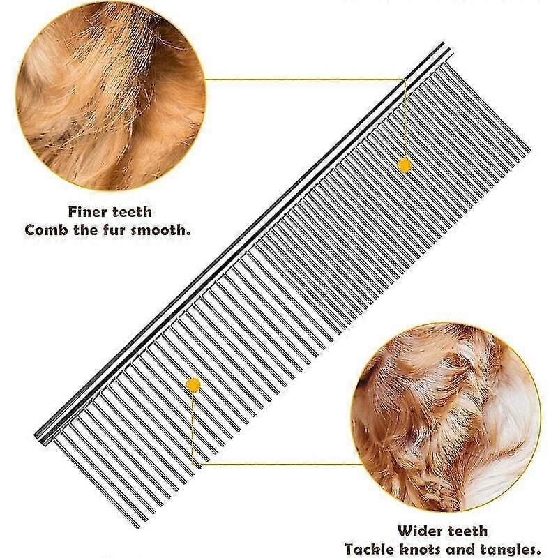 Stainless Steel Pet Grooming Brush, Dog And Cat Comb, Ideal For Skin Massage, Pet Comb
