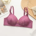 thumbnail image 2 of Loopsun Womens Daily Bra, Thin Bras for Ladies, Women's Wireless Back Closure Lace Patchwork Lightweight Breathable Soft Everyday Bra Pink, 42/95BC, 2 of 4