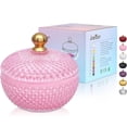 thumbnail image 1 of Botes de cristal para joyas, color rosa Joeyan, 350 ml/12 oz, con tapa, 1 of 9