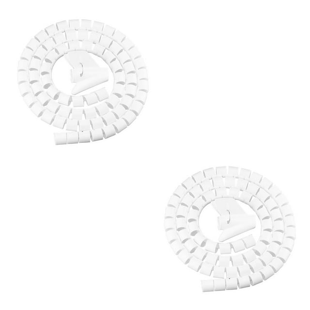 Billuyoard 1 Uds. Organizador de cables en Flexible, Protector de Cable de tubería de almacenamiento, enrollador de Cable de gestión, accesorios Blanco 10mm*2m+clip 10mm 2piezas Billuyoard CBP145187