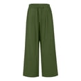 thumbnail image 4 of Krdevn Womens Pants - Women's High Waisted Drawstring Linen Wide Leg Beach Pants with Pockets Comfortable Casual Loose Fit Trousers for Vacation Travel ,Pants for Women,Size:XXL, 4 of 5