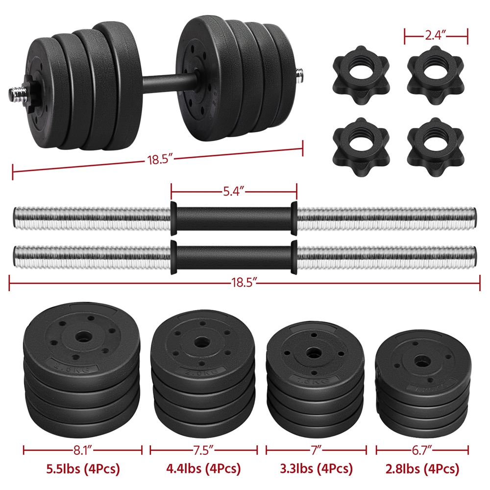 Yaheetech 66 lb Adjustable Dumbbell Set of 2 photo 8