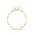 thumbnail image 2 of ANGARA Dual Freshwater Cultured Pearl Ring with Diamond Accents in 14K Yellow Gold for Women | June Birthstone, Birthday, Anniversary, Jewelry Gift for Women | Pearl Ring, 2 of 9