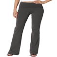 thumbnail image 1 of Pantalon de Yoga Décontracté pour Femmes Grande Taille, Basique, Taille Repliable, Confortable, en Coton Extensible, Coupe Bootcut, 1 of 7