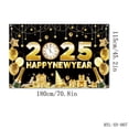 thumbnail image 1 of 2025 Feliz Año Nuevo Fondo Negro y Dorado Fondo de Año Nuevo Banner de Fiesta de Fin de Año Decoración de Fiesta de Nochevieja, 1 of 5