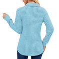thumbnail image 6 of yoeyez Tunic Sweater for Women Cable Knit Patchwork Sleeve Sweaters Crewneck Raglan Long Sleeve Shirts Fall Fashion Tops 2025 Sky Blue S, 6 of 6