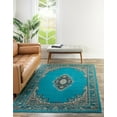 thumbnail image 2 of Rugs.com Amaya Collection Rug – 8' x 10' Turquoise Medium Rug Perfect For Living Rooms, Large Dining Rooms, Open Floorplans, 2 of 5