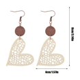 thumbnail image 3 of RyanK Valentine'S Day Gifts Valentine'S Day Decorations Valentine's Day Gift Wooden Round Geometric Earrings Vintage Hollowed Out Round Earrings Great Light Statement Jewelry For Women, 3 of 6