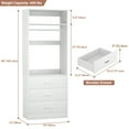 thumbnail image 2 of Aheaplus Freestanding Closet Organizer: 3-Drawer Storage with Rod & Shelves, Space-Saving 24-inch Cabinet,White, 2 of 6