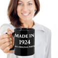thumbnail image 2 of 1924 birthday gifts for men cd & women, 97th Birthday Gifts - Made in 1924 All Original Parts- Black Ceramic Mug 11 oz, 2 of 2