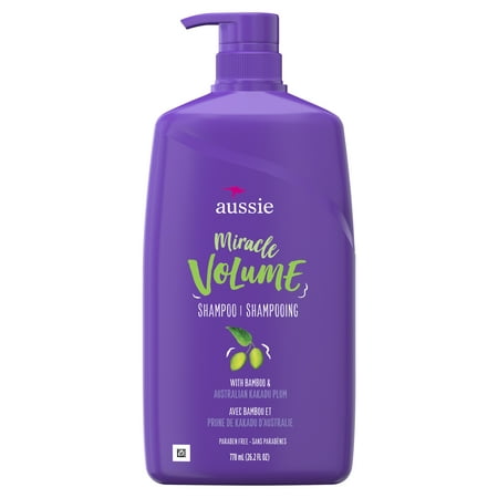 Aussie Paraben-Free Miracle Volume Shampoo w/ Plum & Bamboo For Fine Hair, 26.2 fl (Best Shampoo For Fine Greasy Hair)