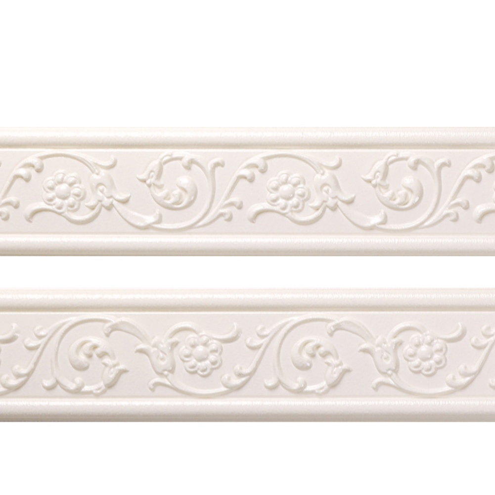 Stereoscopic Border Wall Foam Top Line, Background Wall Wall Ceiling Wallpaper Self-Adhesive Skirting Line Wallpaper White