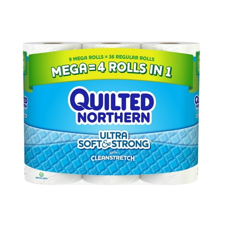 Quilted Northern Ultra Soft & Strong Toilet Paper, 9 Mega Rolls