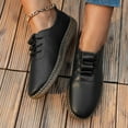 thumbnail image 3 of NOKIO Shoes for Women Women's Oxford Shoe Lace-Up Round Toe Leather Flat Ladies Fashion Solid Color Leather Lace Up Comfortable Flat Casual Shoes Non-Slip Work Business Dress Office Shoes, 3 of 7