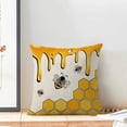 thumbnail image 3 of Summer Outdoor Pillow Covers 18 x 18 Inch, Mustard Yellow Bumble Bee Seasonal Decor Throw Pillows for Home Couch Bed, Honeycomb Farmhouse Decorative Pillowcase Linen Cushion Cover Set of 2, 3 of 6