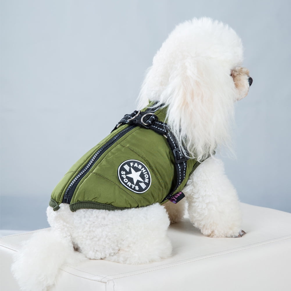 Kepooman Pet Winter Protection Zip up Jacket with D-ring for Small/ Large Dogs, S-4XL Army Green Kepooman Pet Winter Protection Zip up Jacket with D-ring for Small/ Large Dogs, S-4XL Army Green