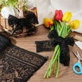 thumbnail image 5 of 3,3 yardas de cinta de encaje negro, 9,8 pulgadas de cinta de encaje floral con borde ondulado sencillo., 5 of 5