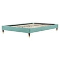 thumbnail image 3 of Platform Bed Frame, Queen Size, Velvet, Blue, Modern Contemporary Urban Design, Bedroom Master Guest Suite, 3 of 6