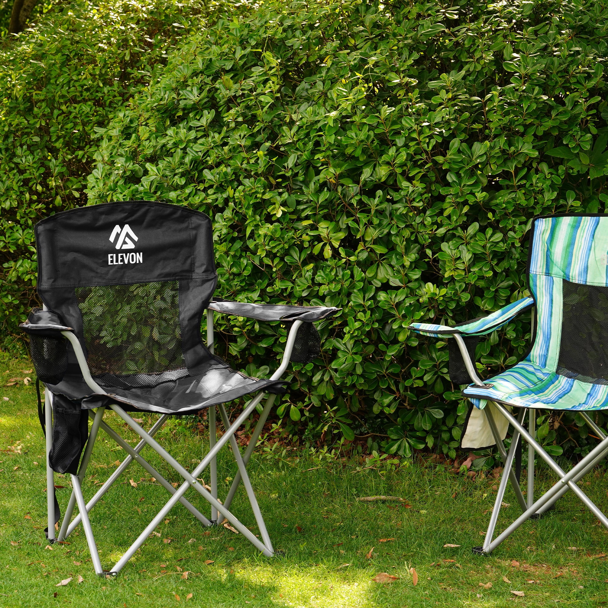 BalanceFrom Folding Camp Chair，Portable Outdoor Chair，with Cup Holder & Carrying Bag，for Camping, Beach, Fishing, and Sports Events