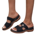 thumbnail image 4 of Zapatos de mujer Sandalias de tacón bajo de mujer con diamantes de imitación de color sólido Chanclas de moda Wmkox8yii  hj789, 4 of 5