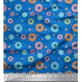 thumbnail image 1 of Soimoi Moss Georgette Fabric Dot,Star & Donut Food Print Fabric by Yard 42 Inch Wide, 1 of 1