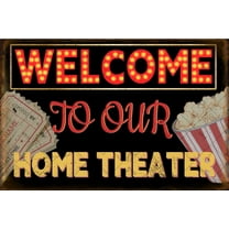 Noete Vintage Movie Theater Decor Sign 12x16 Inch Rustic Aluminum Metal Wall Art for Home Theater, Bars, Cafes, Pubs & Media Room
